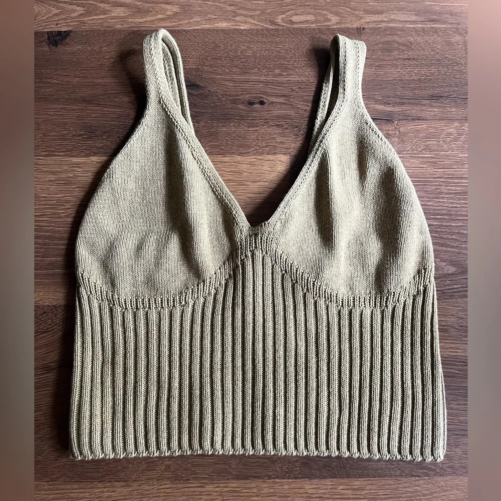 KOTN Tan Ribbed Tank Top - Picture 4 of 10